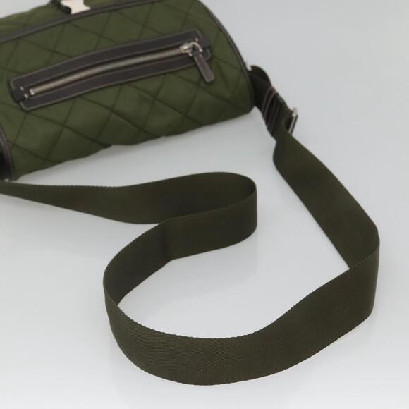 PRADA Shoulder Bag Nylon Khaki Silver - Picture 7 of 13